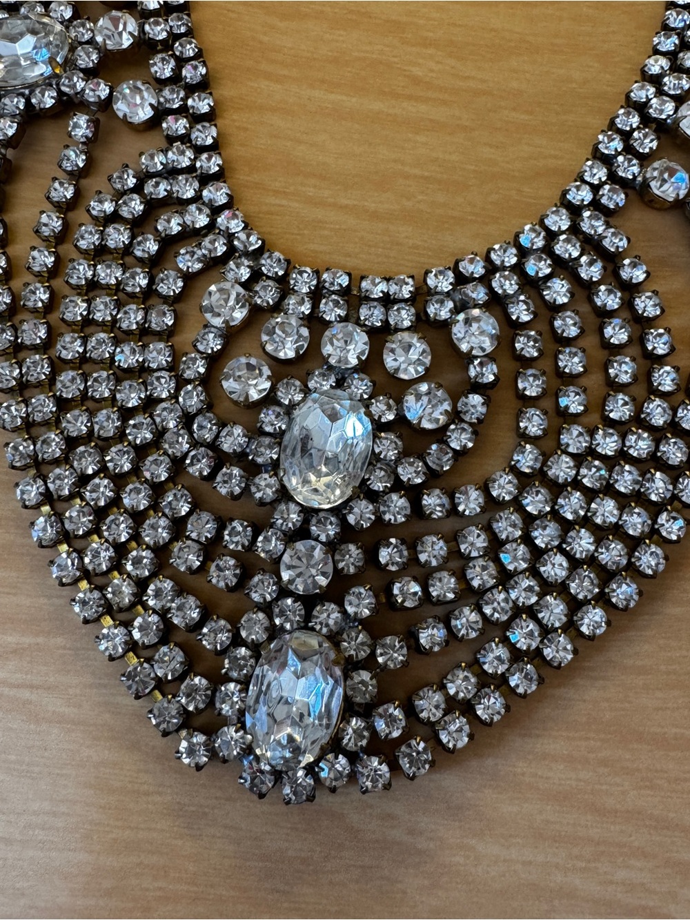50s Vintage czech Crystal Bib Necklace - Picture 4 of 8